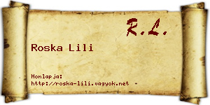 Roska Lili névjegykártya